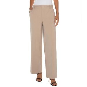 Liverpool Los Angeles Kelsey Wide Leg Trousers Tan Slacks Size 14